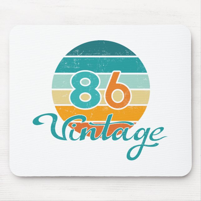 Retro Sunset 86 Vintage Distressed Mouse Pad (Front)