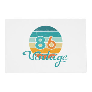 Retro Sunset 86 Vintage Distressed Placemat
