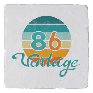 Retro Sunset 86 Vintage Distressed Trivet