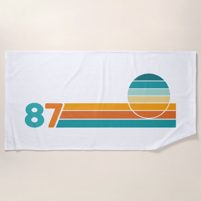 Retro Sunset 87 Beach Towel (Front)