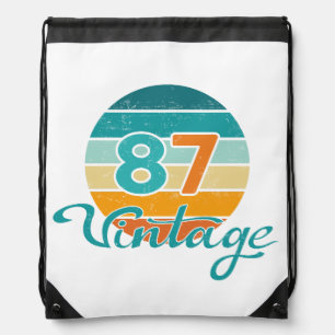 Retro Sunset 87 Vintage Distressed Drawstring Bag