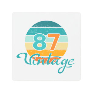Retro Sunset 87 Vintage Distressed Metal Print