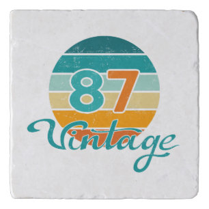 Retro Sunset 87 Vintage Distressed Trivet