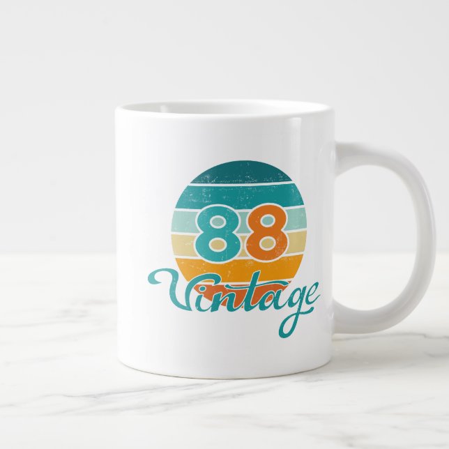 Retro Sunset 88 Vintage Distressed Giant Coffee Mug (Right)