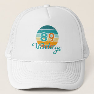 Retro Sunset 89 Vintage Distressed Trucker Hat