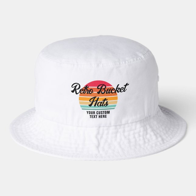 Retro Sunset  90's Vacation Birthday Girls Trip Bucket Hat (Front)