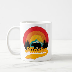 Retro Sunset Alaska Juneau Bear Mountains Wild AK Coffee Mug