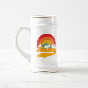 Retro Sunset Alaska Juneau Moose 0Mountains Wild Beer Stein