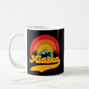 Retro Sunset Alaska Juneau Moose 0Mountains Wild Coffee Mug