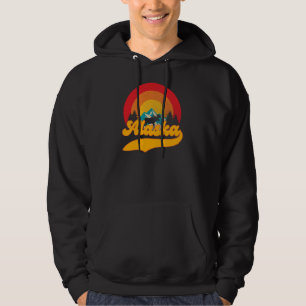 Retro Sunset Alaska Juneau Moose 0Mountains Wild Hoodie