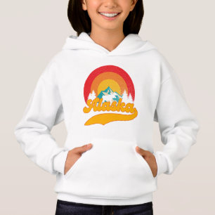 Retro Sunset Alaska Juneau Moose 0Mountains Wild  Hoodie