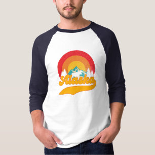 Retro Sunset Alaska Juneau Moose 0Mountains Wild T-Shirt