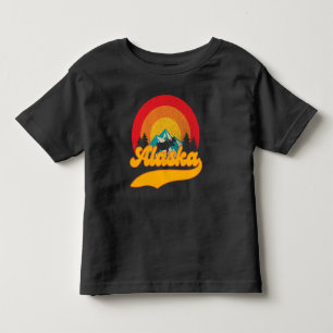 Retro Sunset Alaska Juneau Moose 0Mountains Wild  Toddler T-shirt