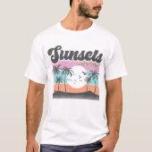 Retro Sunset and Palm Tree T-Shirt | Zazzle