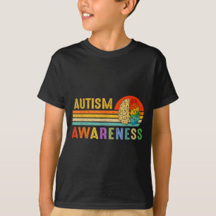 Retro Sunset Autism Awareness Neurodiversity Spect T-Shirt