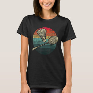 Retro Sunset Badminton Birdie Shuttlecock Athlet T-Shirt