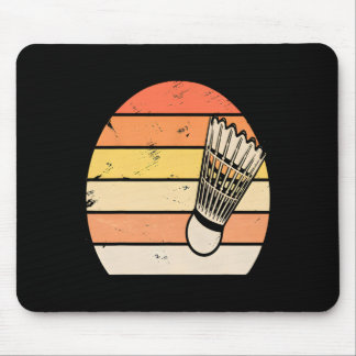 Retro Sunset Badminton  Mouse Pad