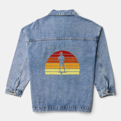 Retro Sunset Balance Board  Denim Jacket