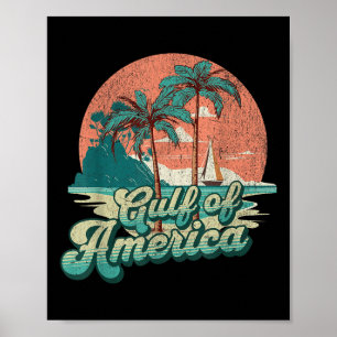 Retro Sunset Beach Vibes - Gulf Of Usa, America Poster