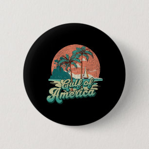 Retro Sunset Beach Vibes - Gulf Of Usa Button