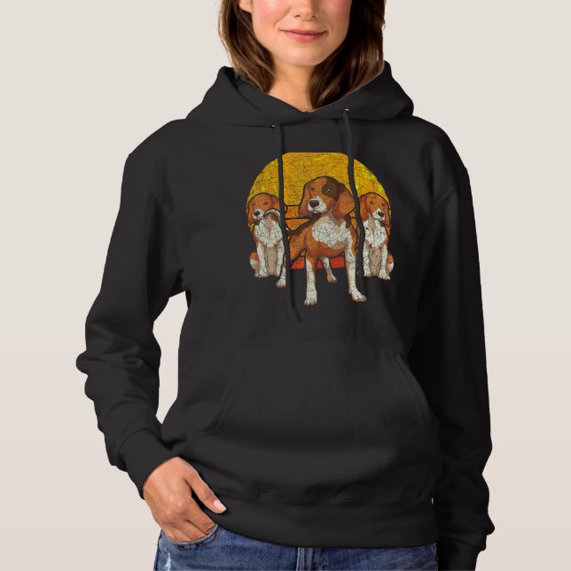 Retro Sunset Beagle Hoodie (Front)