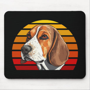 Retro Sunset Beagle Mouse Pad