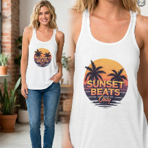 Retro Sunset Beats Only Palm Trees Vintage