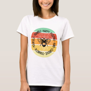 Retro Sunset Bee Positive T-Shirt