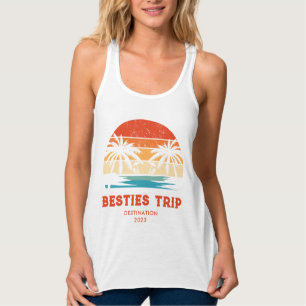 Retro sunset Besties Girls trip Matching Tank Top