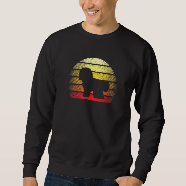 Retro Sunset Bichon Frise Dog Theme Design Sweatshirt (Front)