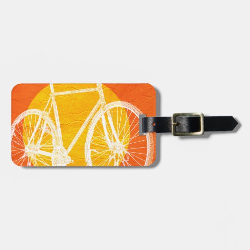 Retro Sunset Bicycle _ Ride a Bike Luggage Tag