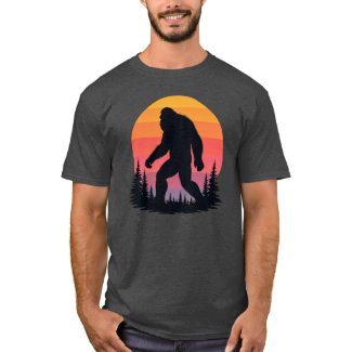 Retro Sunset Bigfoot T-Shirt | Vintage Sasquatch 