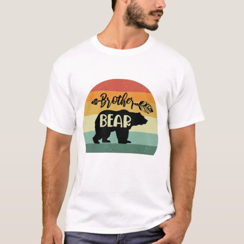 Retro Sunset Brother Bear T_Shirt