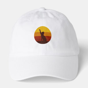 Retro Sunset Cat Silhouette Vintage Aesthetic Ca Hat