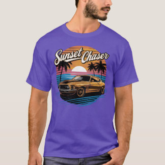 Retro Sunset Chaser Palmrees Car family family T-Shirt