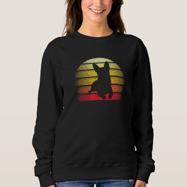 Retro Sunset Chihuahua Dog Theme Design Sweatshirt (Front)