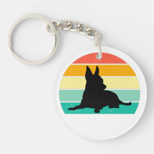 Retro Sunset Chihuahua    Keychain