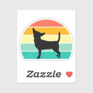 Retro Sunset Chihuahua Sticker