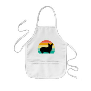 Retro Sunset Corgi  Kids' Apron