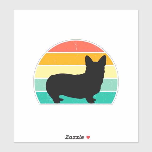 Retro Sunset Corgi Sticker (Sheet)