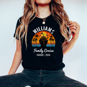 Retro Sunset Custom Family Cruise Customized Group T-Shirt