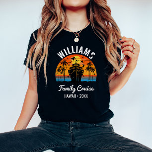 Retro Sunset Custom Family Cruise Customized Group T-Shirt