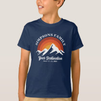 Retro Sunset Custom Family Vacation Group Matching T-Shirt