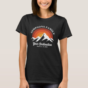 Retro Sunset Custom Family Vacation Group Matching T-Shirt