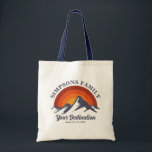 Retro Sunset Custom Family Vacation Group Matching Tote Bag<br><div class="desc">Experience nostalgia with our customizable "Retro Sunset Family Vacation" matching tote bags. Featuring a vibrant sunset behind majestic mountains,  this design can include your family name and destination,  perfect for trips,  reunions,  or summer adventures. Celebrate togetherness in style and make unforgettable memories. Ideal for photo ops and keepsakes.</div>