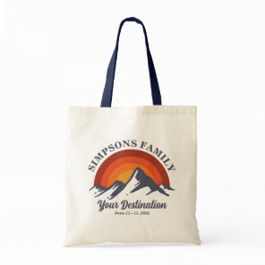 Retro Sunset Custom Family Vacation Group Matching Tote Bag