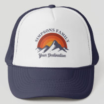 Retro Sunset Custom Family Vacation Group Matching Trucker Hat