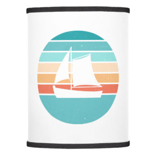 Retro Sunset Distressed Effect + Sailboat Lamp Shade