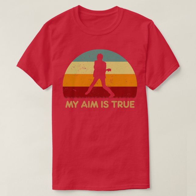 Retro Sunset Elvis Costello My Aim Is True T-Shirt (Design Front)