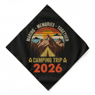 Retro Sunset Family Camping Trip 2026 Bandana